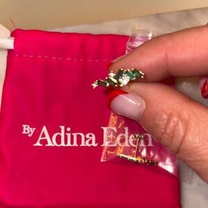 Adina Eden Emerald and Gold earrings